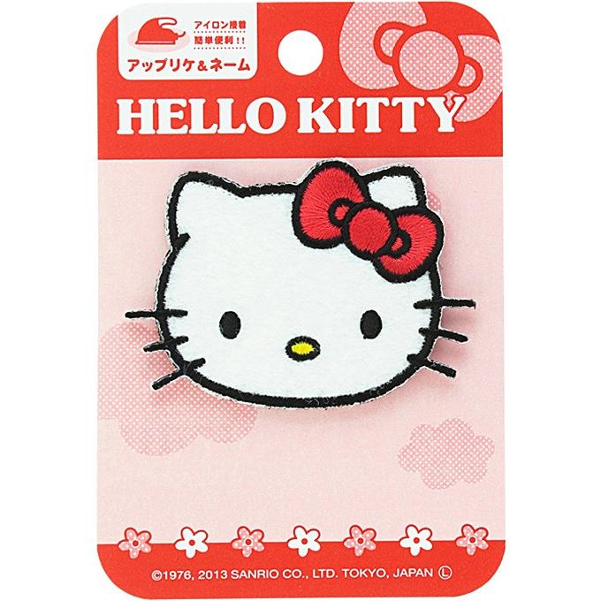 キキララ　ネームシール　ハローキティ　キティちゃん　ネームタグ　アップリケ サンリオ ハローキティ ペラッとネーム 4.5×6.5cm ワッペン アイロン