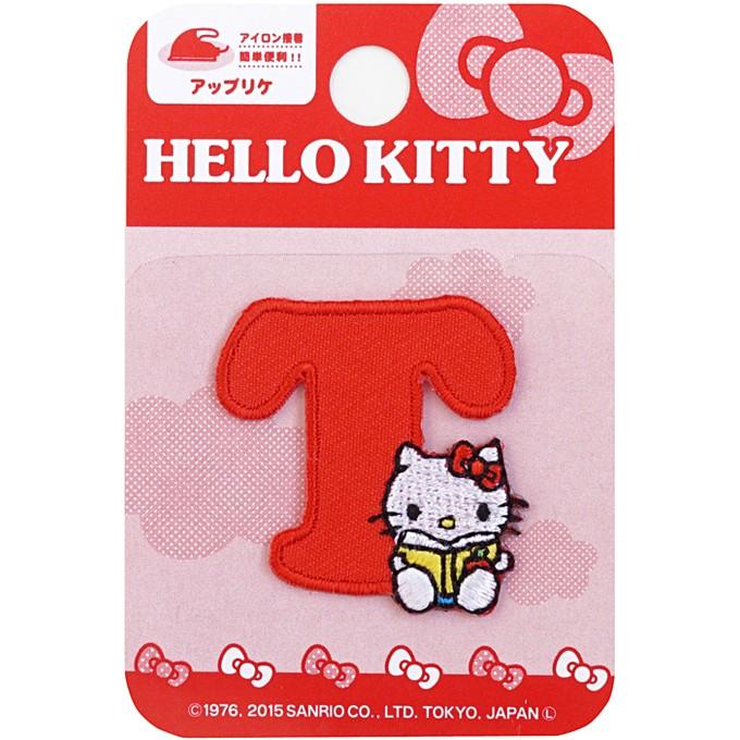 サンリオ ハローキティ イニシャルワッペン・T 3.2×3.2cm ワッペン