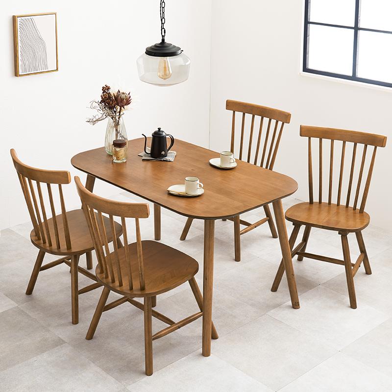 ダイニングテーブルセット 4人用 幅120 四角 テーブル チェア 木製