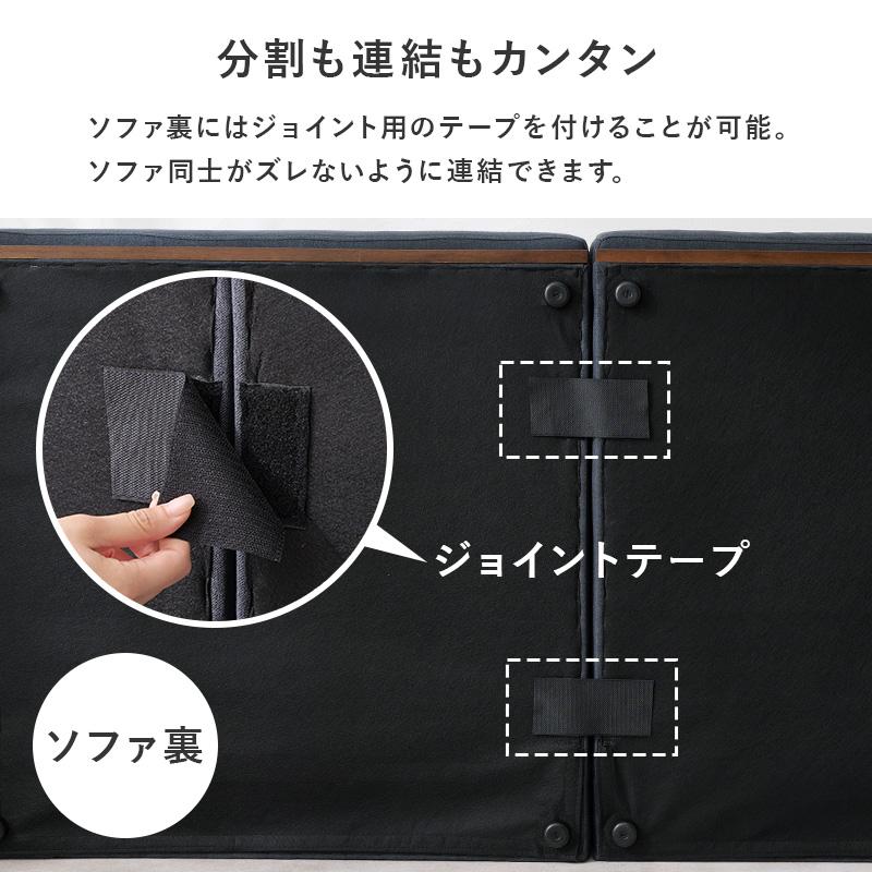 ローソファ 3人掛け カバーリング 分割式 おしゃれ 幅180cm ロー