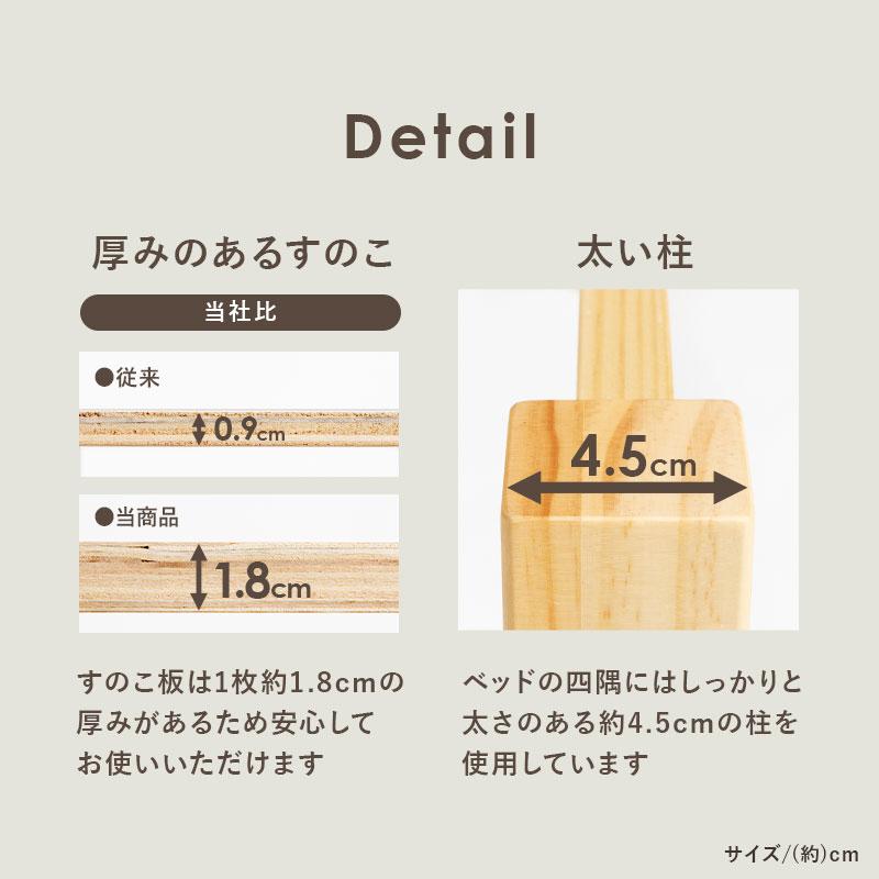 フレーム シングル 高さ調整 おしゃれ ハイタイプ ロータ イプ 木製 耐荷重 200kg シンプル 北欧 新生活 【ノーラ】 ポイント利用