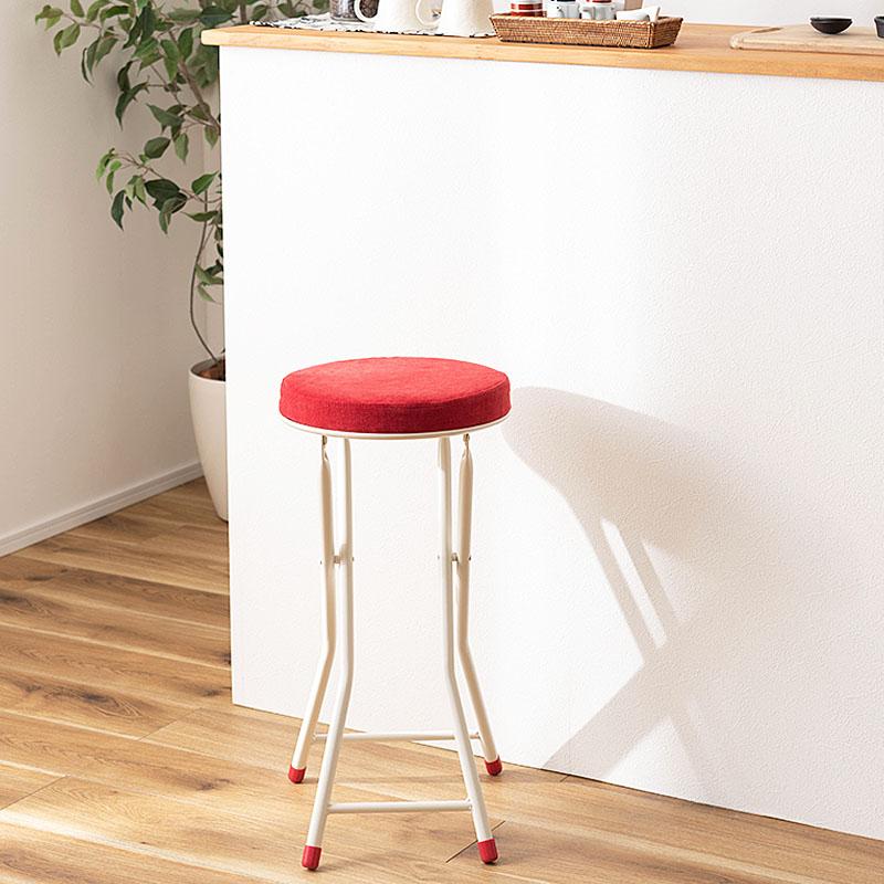 カウンタースツール 折りたたみ 座面高60cm 4脚 セット 丸 椅子 イス