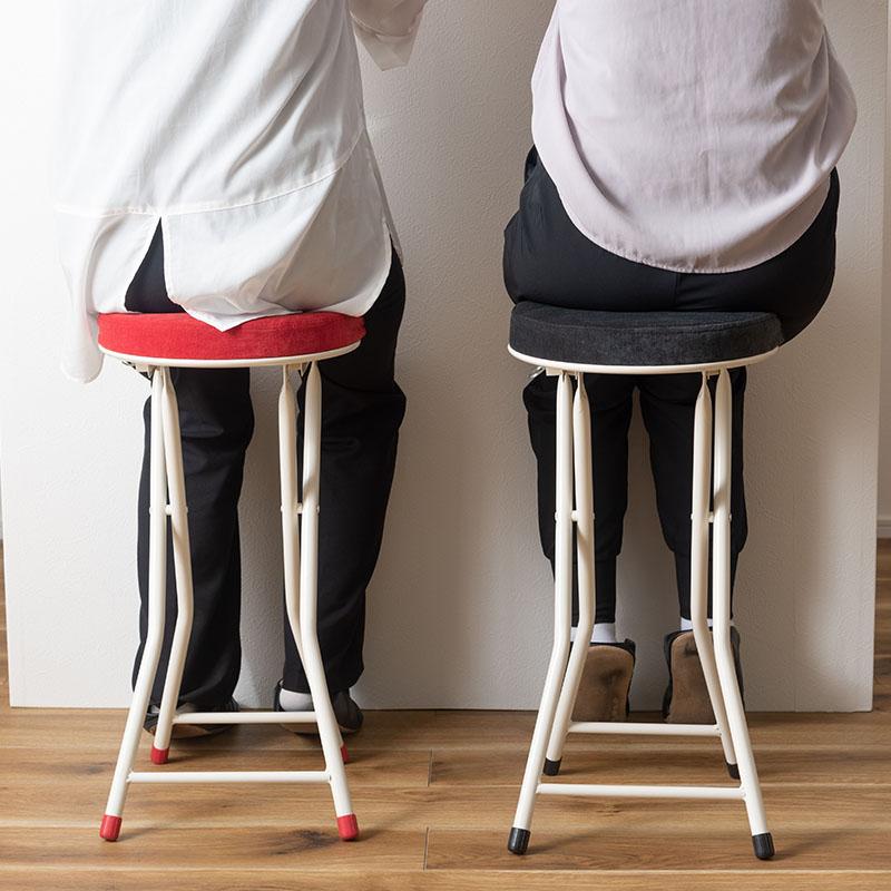 最終値下げ　カウンターチェア　丸椅子 カウンターチェア 折りたたみ 座面高60cm 背もたれ 丸 椅子 イス