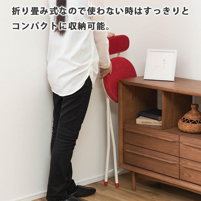 カウンターチェア 折りたたみ 座面高60cm 背もたれ 丸 椅子 イス