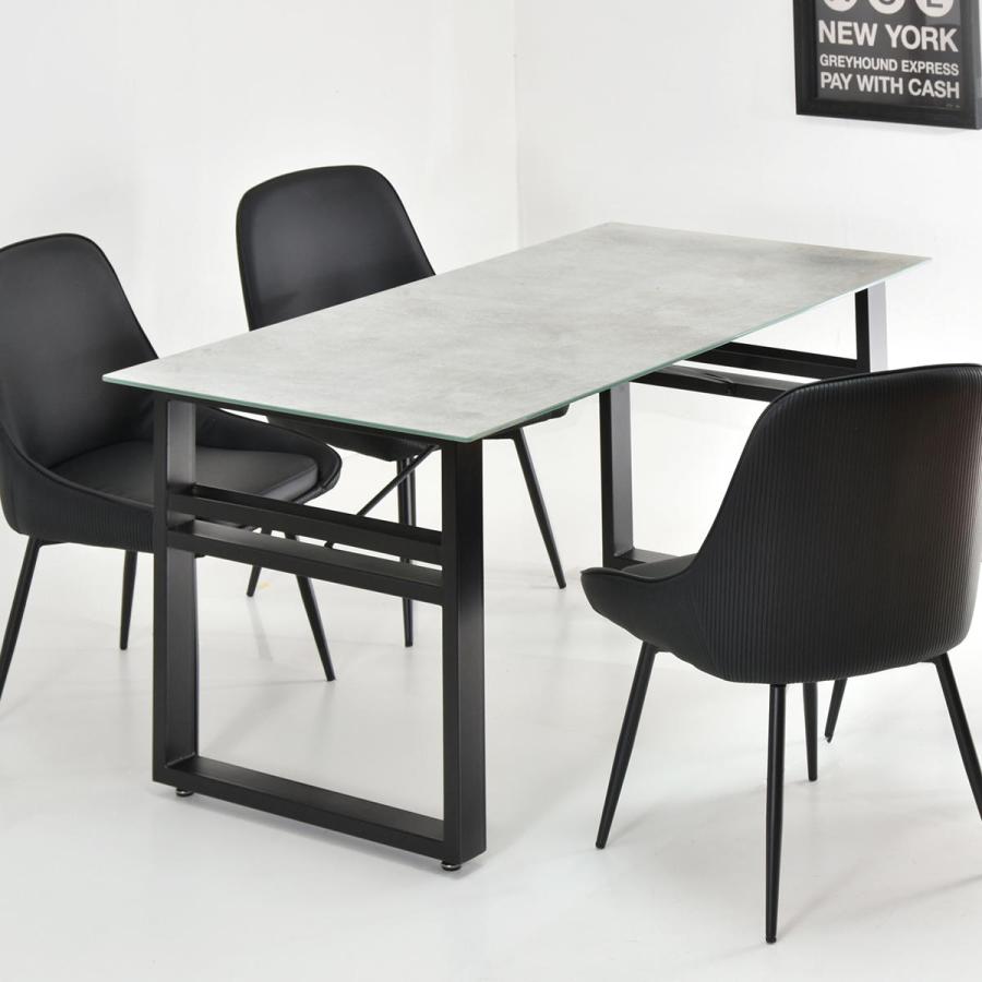 ダイニングテーブル 幅150 4人用 強化ガラス セラミック焼付