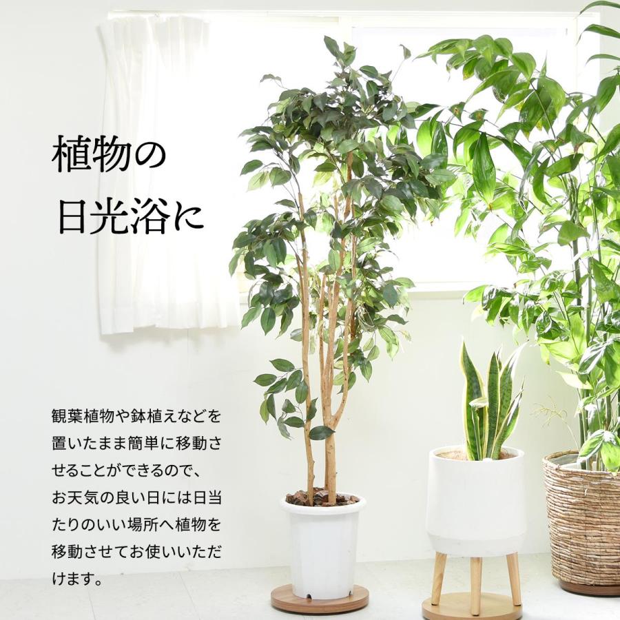 ラウンド プランターベース W30×D30×H3.7cm キャスター付きプランター