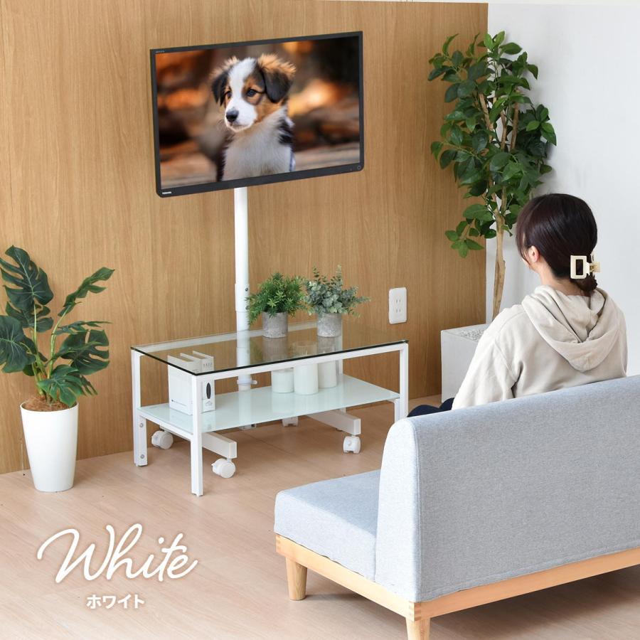 テレビスタンド キャスター付き ハイタイプ 壁寄せ テレビボード