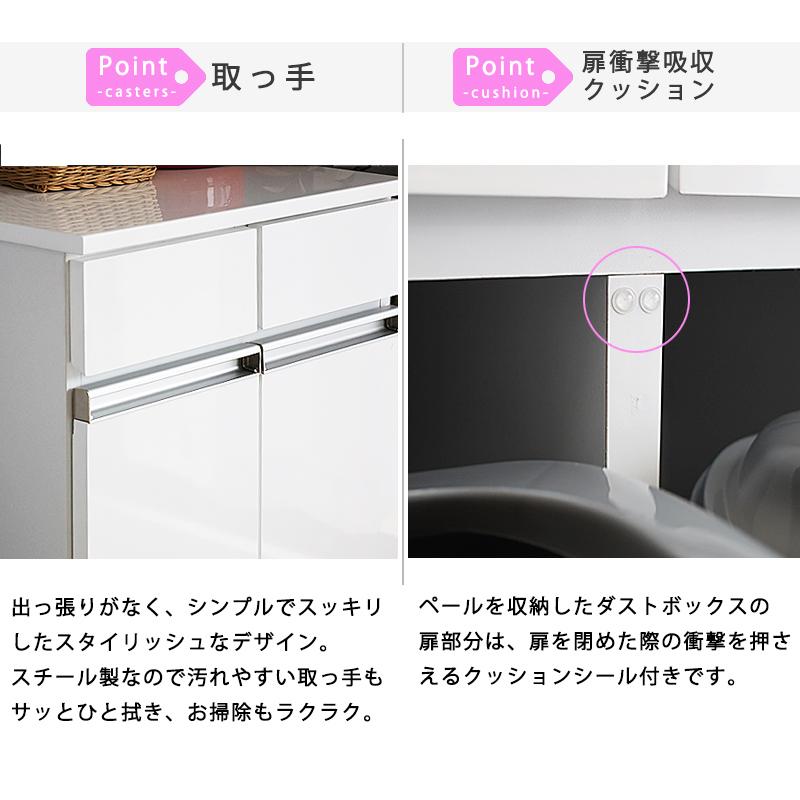 キッチンカウンター ゴミ箱 収納 2分別 完成品 ラック ふた付きペール 
