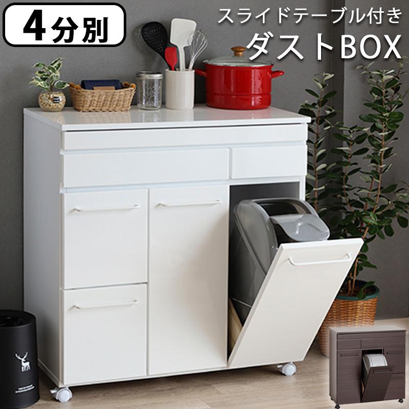 ゴミ箱 収納 完成品 4分別 キッチンカウンター ラック ダストボックス