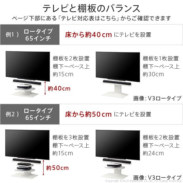 WALLインテリアテレビスタンドV2・V3・V5対応 サウンドバー棚板 L