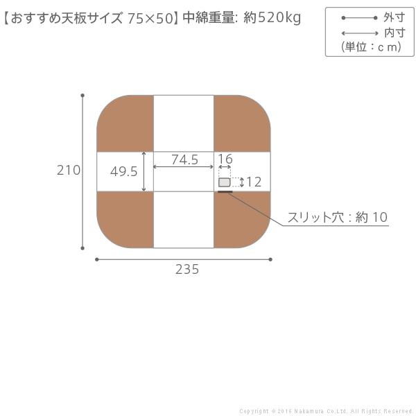 こたつ布団 省スペース お手入れラクラク デスク型こたつ用掛布団-ブランチ75x50cmデスク型ハイタイプこたつ用（235x210cm） 掛け布団 爆買 ギフト_4