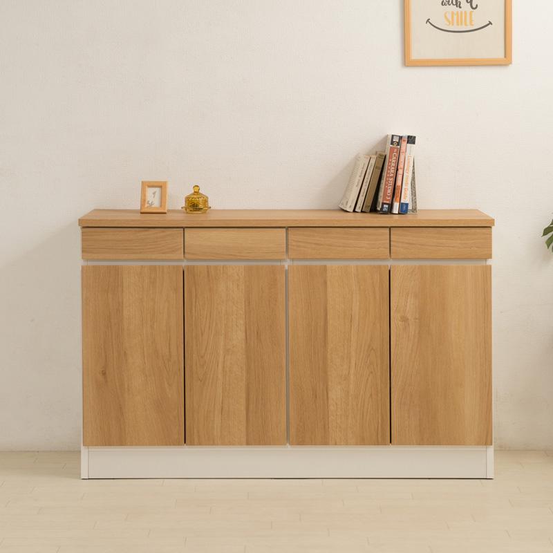 キャビネット 約 120cm スリム 完成品 日本製 木製 おしゃれ 引出し