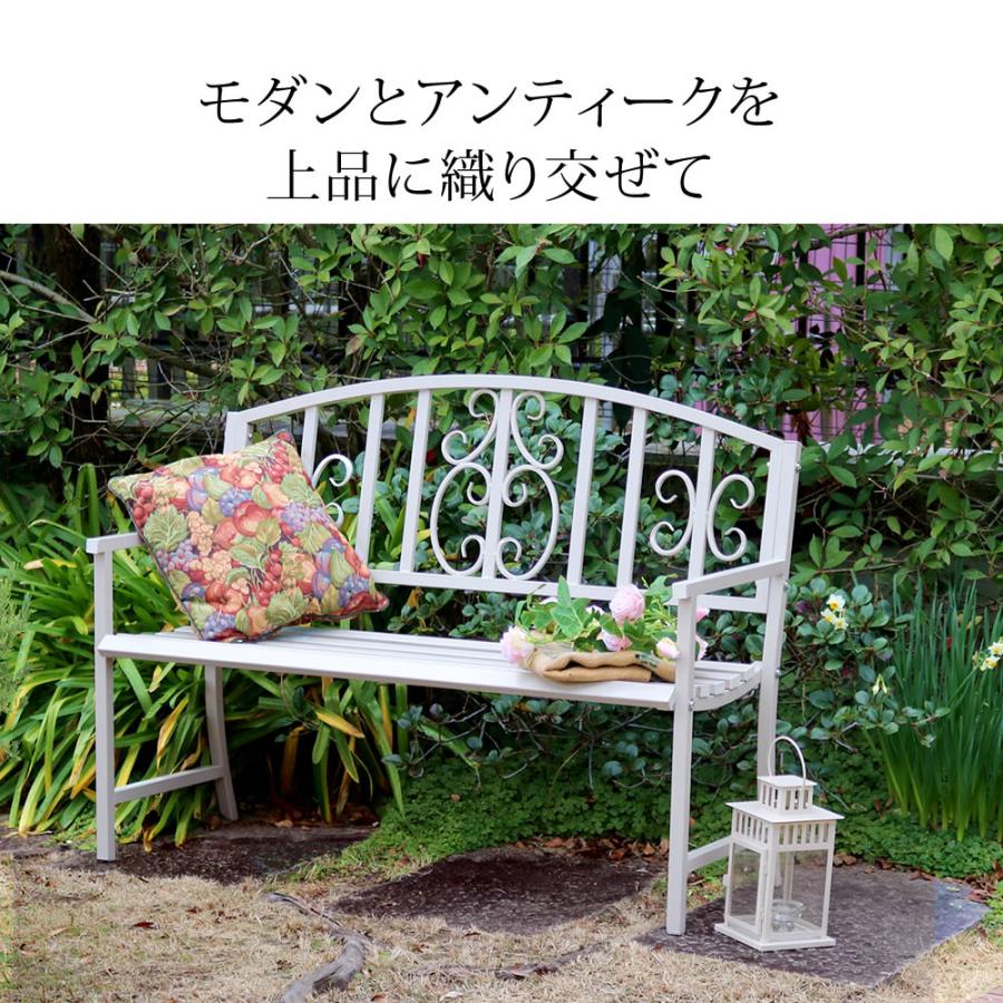ベンチ 幅120 アイアン 屋外 2人掛け 椅子 子供用 ガーデン 天然木