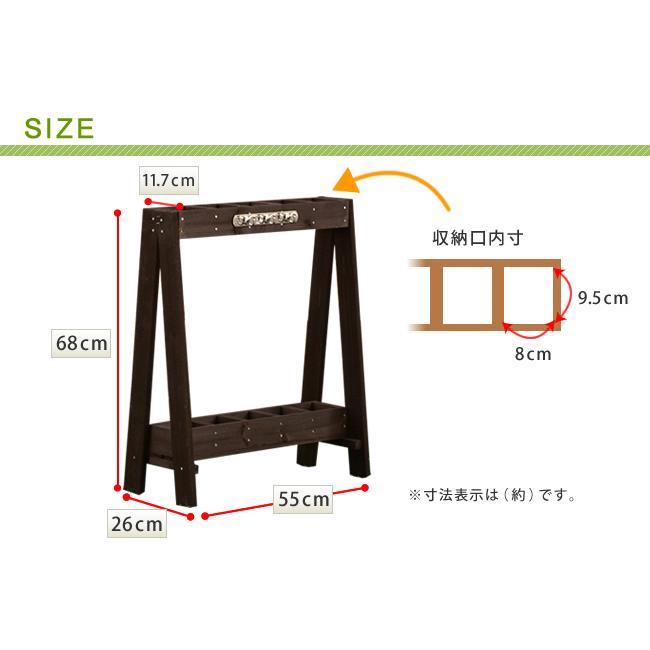 ツールスタンド ラック 道具 ほうき 屋外 収納 スタンド おしゃれ ガーデン DIY 園芸 エクステリア 木製 天然木  掃除道具 ガーデニング コンパクト 省スペース｜fanrico｜11