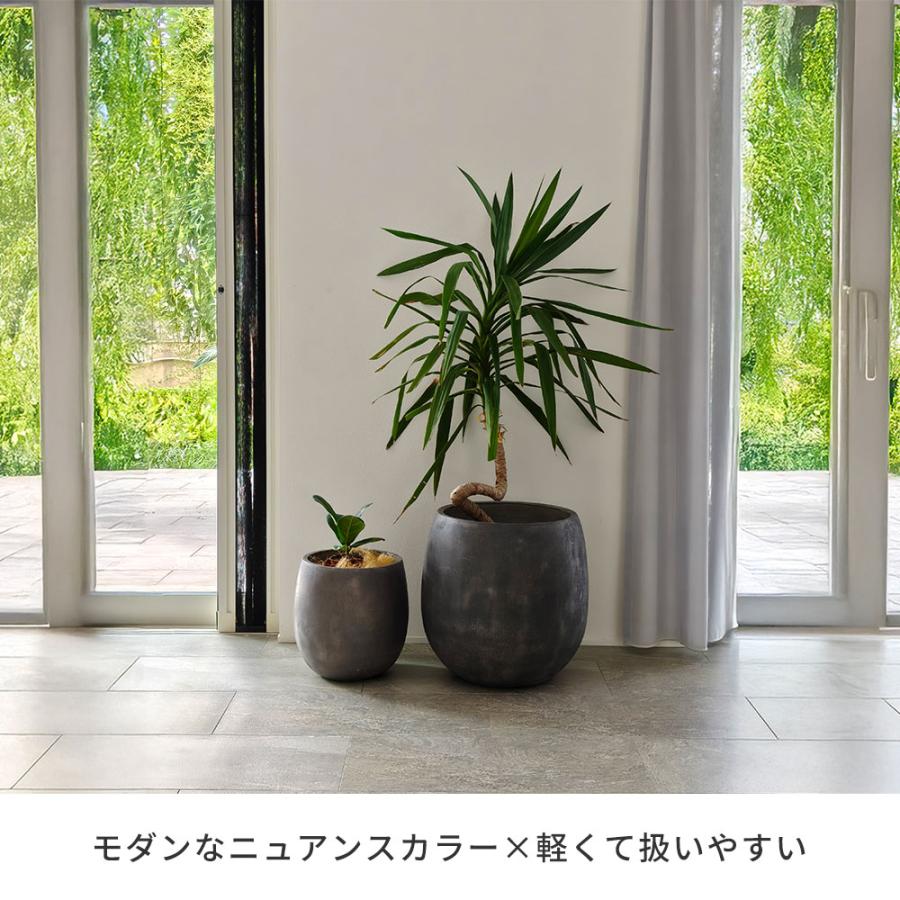 プランター 植木鉢 丸型 大小2個セット 幅30 42 おしゃれ ドロップ型