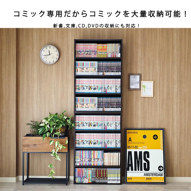 本棚 2台セット 薄型 スリム 幅60cm コミック 2段 2個 大容量 漫画