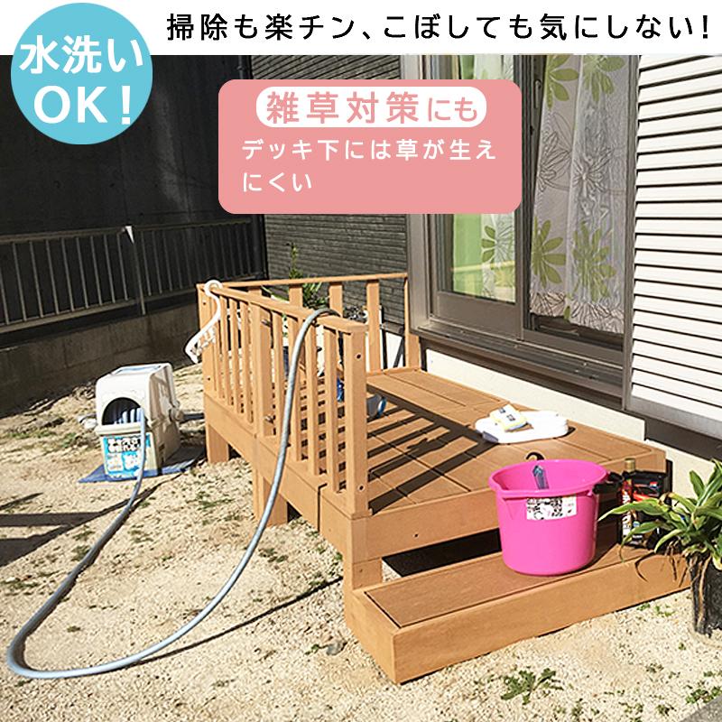 ウッドデッキ セット 人工木 DIY キット おしゃれ 材料 縁台 腐らない 錆びない 木目調 樹脂 ベランダ 踏み台 えんがわ 90cm ウッドテラス ガーデン 庭｜fanrico｜14