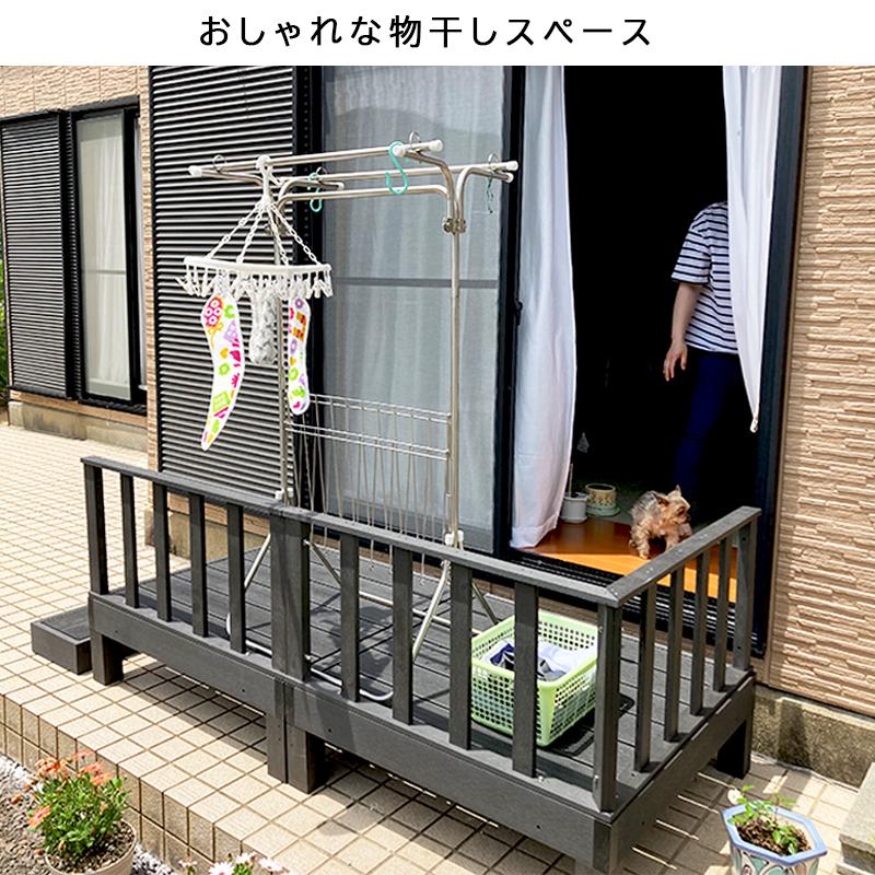 ウッドデッキ セット 人工木 DIY キット おしゃれ 材料 縁台 腐らない 錆びない 木目調 樹脂 ベランダ 踏み台 えんがわ 90cm ウッドテラス ガーデン 庭｜fanrico｜10