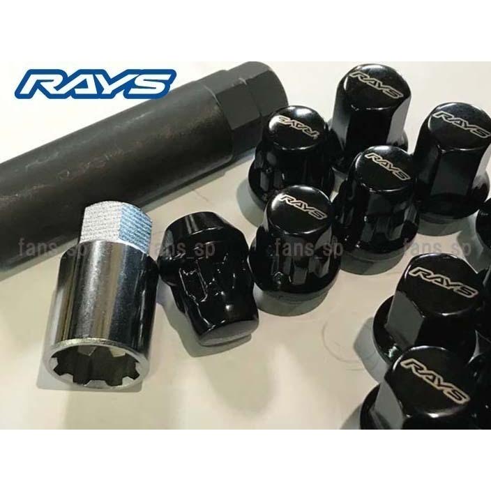 RAYS 5穴用 17HEX M12xP1.25 60°テーパー座 ロックナットセット 【ブラック】/スズキ ジムニー スイフトスポーツ など｜fans-shop｜02