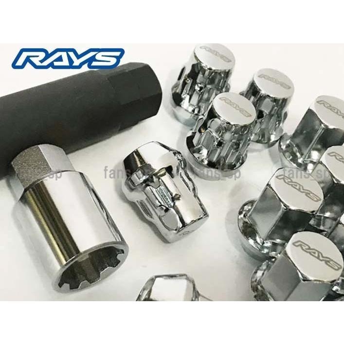 RAYS 5穴用 17HEX M12xP1.5 60°テーパー座 ロックナットセット 【メッキ】/ホンダ 5穴車 社外ホイール用|fans-shop|03