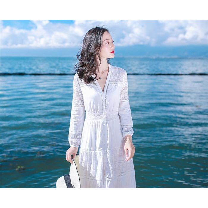 ワンピース レディース 白ワンピース マキシワンピース レースワンピース ロングワンピ シフォンワンピ リゾートワンピ ホワイト カジュアル 旅行 Hbstq2419feb012 松田商事 通販 Yahoo ショッピング