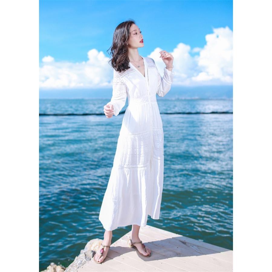 ワンピース レディース 白ワンピース マキシワンピース レースワンピース ロングワンピ シフォンワンピ リゾートワンピ ホワイト カジュアル 旅行 Hbstq2419feb012 松田商事 通販 Yahoo ショッピング
