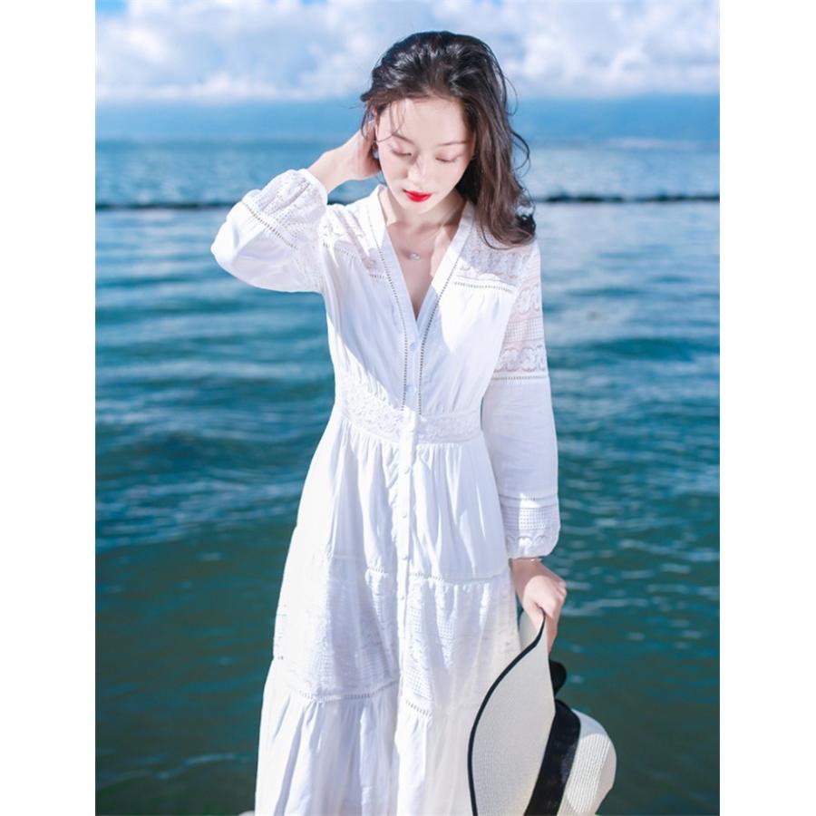 ワンピース レディース 白ワンピース マキシワンピース レースワンピース ロングワンピ シフォンワンピ リゾートワンピ ホワイト カジュアル 旅行 Hbstq2419feb012 松田商事 通販 Yahoo ショッピング