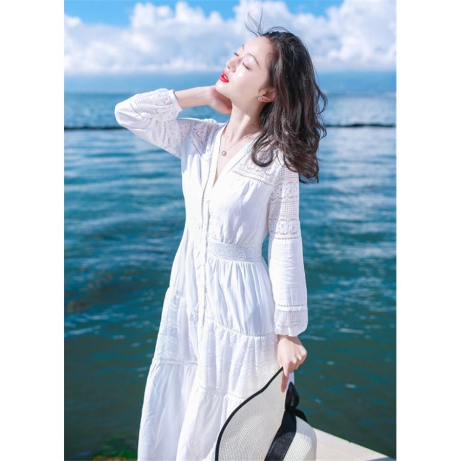 ワンピース レディース 白ワンピース マキシワンピース レースワンピース ロングワンピ シフォンワンピ リゾートワンピ ホワイト カジュアル 旅行 Hbstq2419feb012 松田商事 通販 Yahoo ショッピング