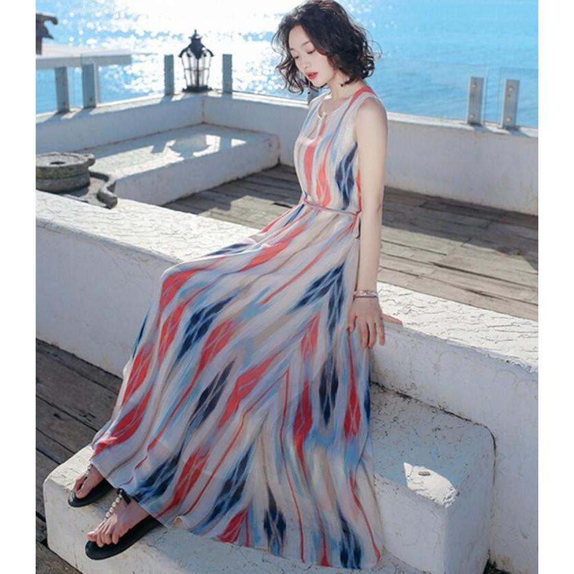 ボヘミアン風 ビーチ ワンピース マキシ丈ワンピース 夏 リゾート ワンピース ノースリーブ 海 ハワイアン マキシワンピ レディース 着痩せ効果 Hdpp2419jul016 松田商事 通販 Yahoo ショッピング