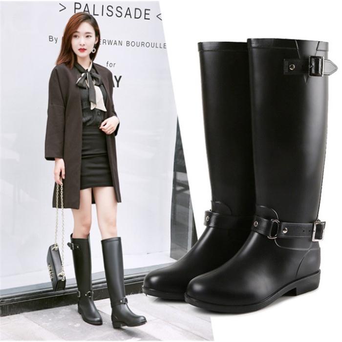 レインブーツ レディース レインシューズ ロング丈 ロングブーツ ブラック 他全2色 長靴 雨靴 防水 アウトドア 無地 防水 滑り止め Hgx2419jan057 松田商事 通販 Yahoo ショッピング