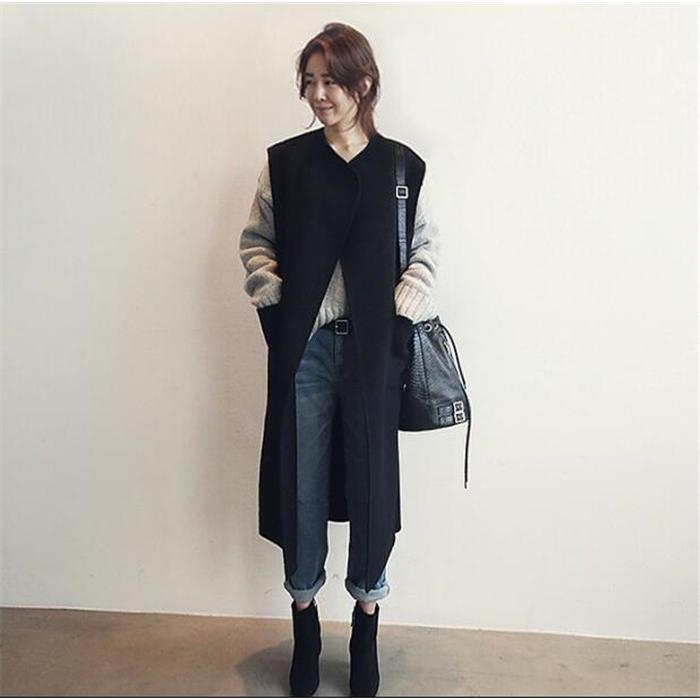 ロング ベスト レディース ノースリーブ ロングベスト 黒 ブラック アウター 小さいサイズ 大きいサイズ 秋冬アウター 韓流 Hmj2418oct008 松田商事 通販 Yahoo ショッピング