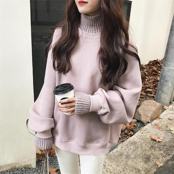 韓国ファッション暖かく冬美人になれる一枚 カジュアルにも女性らしくにも裏起毛オーバーパーカー カジュアル トップス Hwy2418dec001 松田商事 通販 Yahoo ショッピング