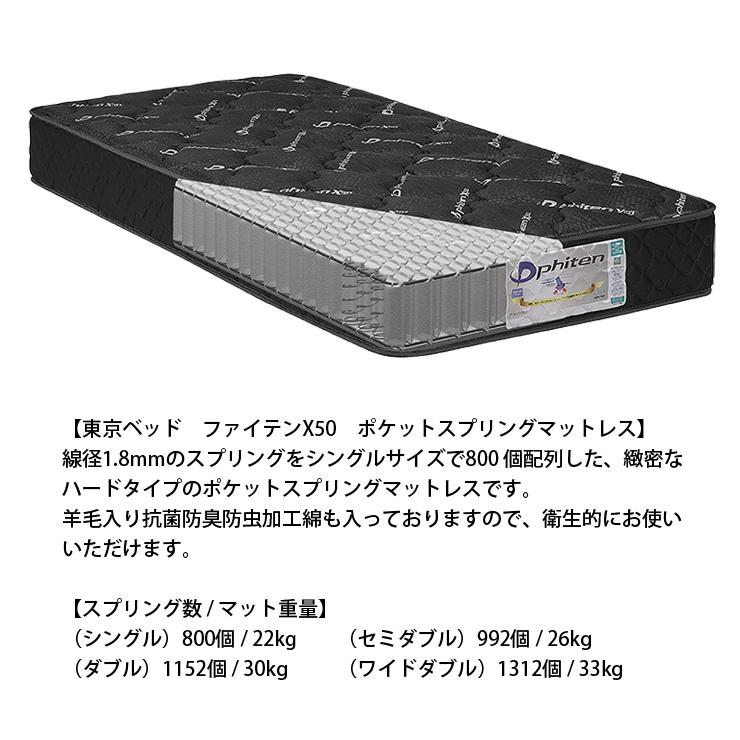 東京ベッド 地域限定 無料引取サービス有 ファイテンX50 ワイドダブル 
