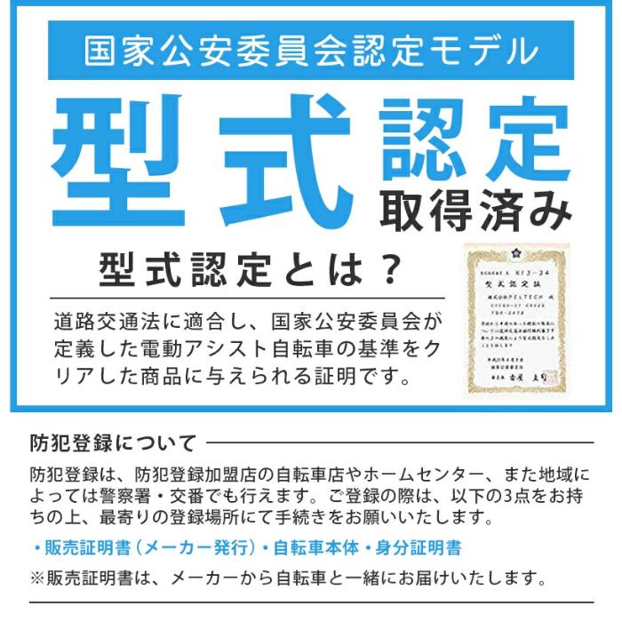 PELTECH（ペルテック） 防犯登録付き 完成納品 電動アシスト自転車 TDA