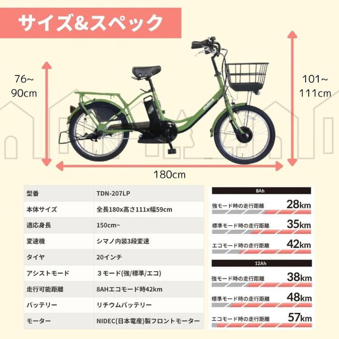 PELTECH（ペルテック） 防犯登録付き 完成納品 電動アシスト自転車 TDN