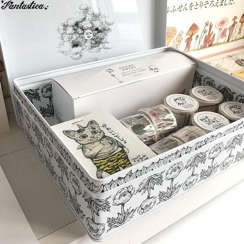 ヒグチユウコ ホルベイン 2020コラボ・ブリキ角缶 猫と奇獣、妖花たち