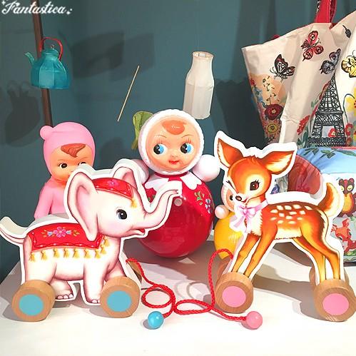 KITSCH KITCHEN キッチュキッチン プル アロング バンビ 子鹿の引き車