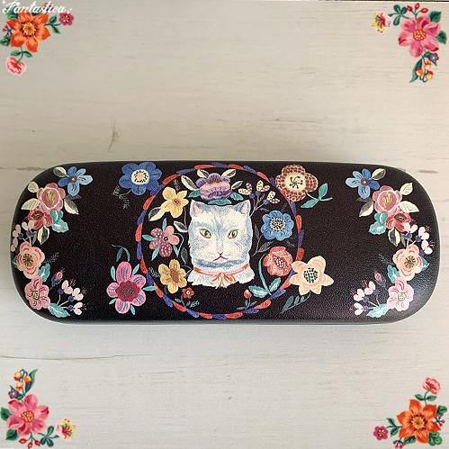 ナタリー・レテ グラス・ケース ブルー・キャット 青猫のメガネケース