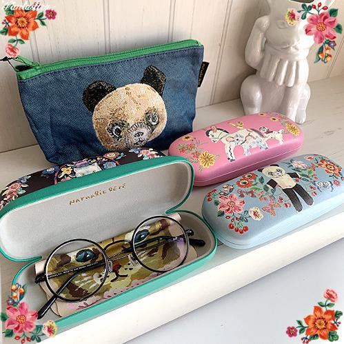 ナタリー・レテ グラス・ケース ブルー・キャット 青猫のメガネケース