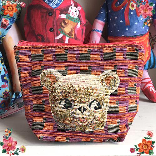 新品　ナタリーレテ　ポーチ　熊　くま　クマ Nathalie Lete ナタリー・レテ ポーチ ベアー ベア・ドールのフェイス