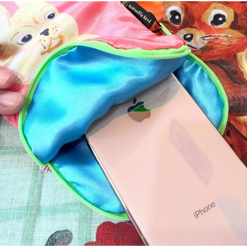 Nathalie Lete（ナタリーレテ） サテン・ポーチ タイガー ライオン