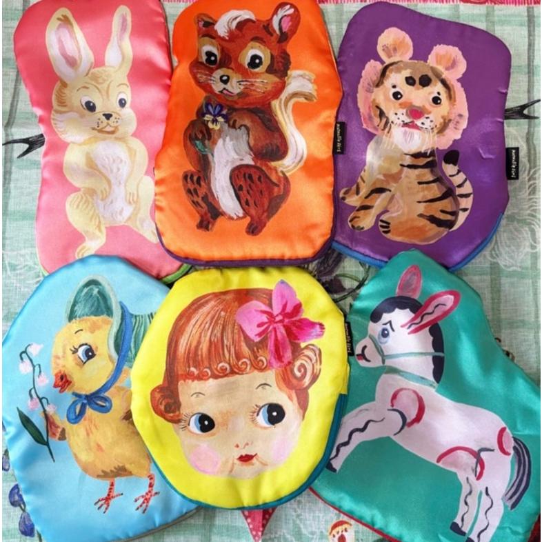 ナタリー・レテ サテン・ポーチ スクイレル 子リスのふっくらポーチ 