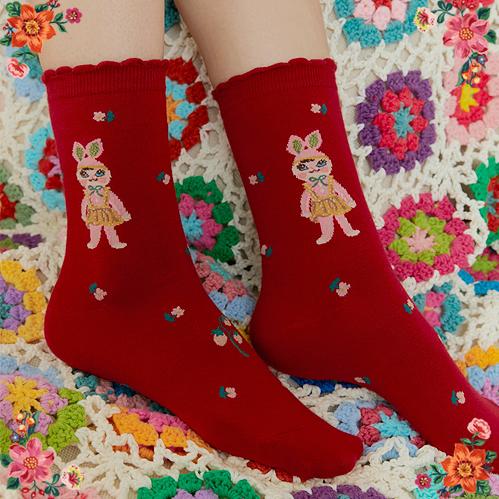 Nathalie Lete（ナタリーレテ） ソックス オリヴィア 妖精うさぎ