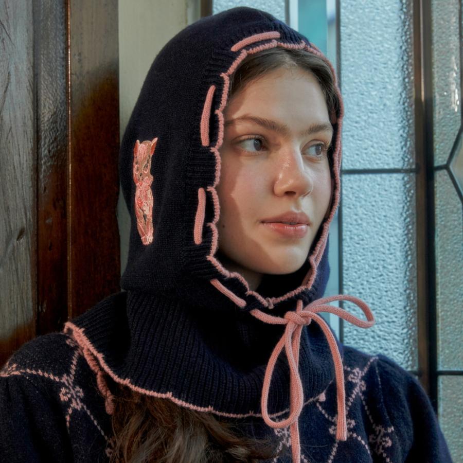 Nathalie Lete（ナタリーレテ） ウール・エンブロイダリー・バラクラバ