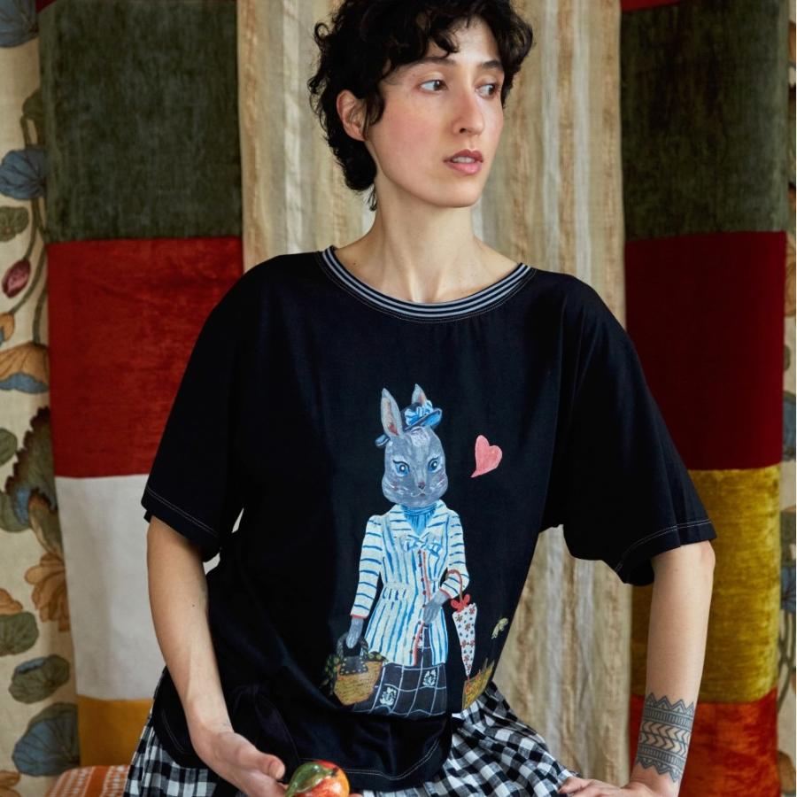 Nathalie Lete（ナタリーレテ） Tシャツ マム ママ・ラビットのプル