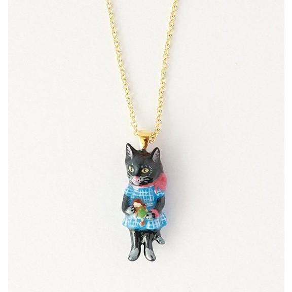 【レア】ナタリー・レテ限定商品 キラキラ星オルゴール人形　白猫黒猫セット Nathalie Lete（ナタリーレテ） ネックレス ブラック・キャット