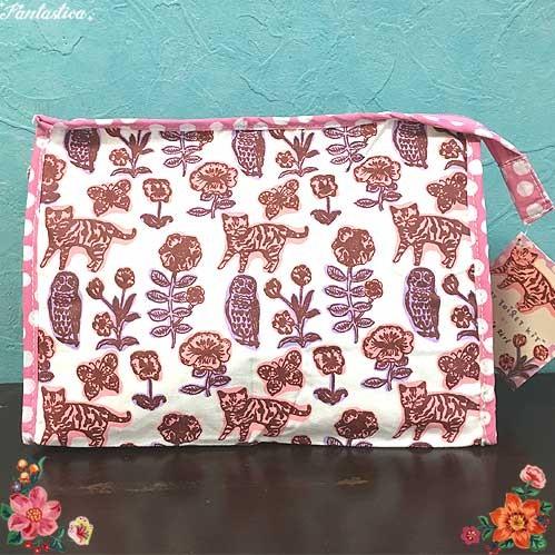 ナタリー レテ トラベル ポーチ キャット オウル 猫とフクロウのビッグポーチ Nl6 Fantastica ファンタスチカ雑貨店 通販 Yahoo ショッピング