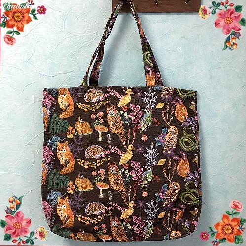 ナタリー・レテ ラージ・トートバッグ フォレスト 森の動物たちの