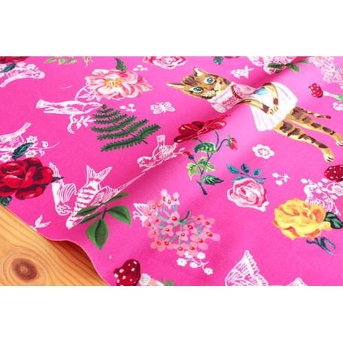 ナタリー・レテ オックス生地 猫のパネル柄生地 プリンセス・キャット