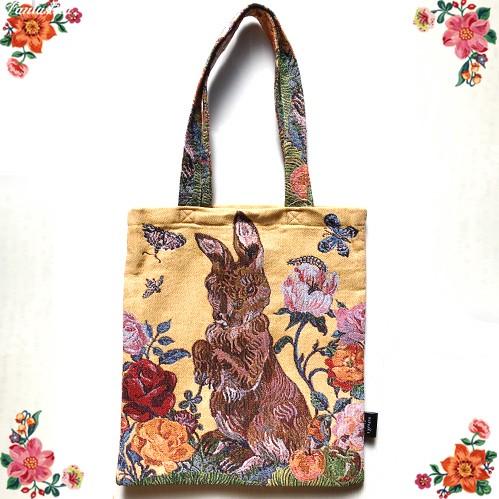 ナタリー レテ アニマル バッグ ラビット うさぎのつづれ織りトートバッグ Nl409 Fantastica ファンタスチカ雑貨店 通販 Yahoo ショッピング